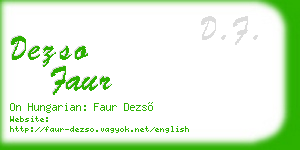 dezso faur business card