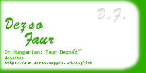 dezso faur business card